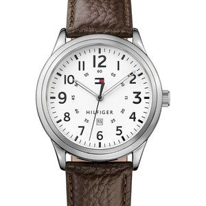 NWT Mens Watch Tommy Hilfiger Brown Leather